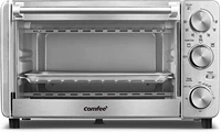 comfee toaster oven 4 slice 12l multi function stainless steel finish with timer toast bake broil settings 1100w