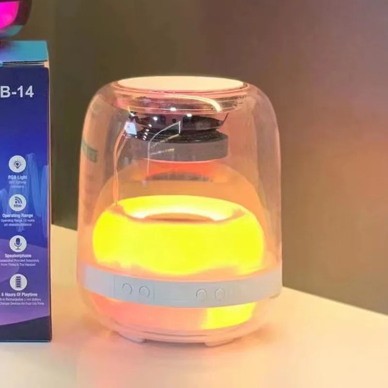 

Crystal glaze three generations 4 four generations of transparent wireless Bluetooth speakers home computer desktop audio bass