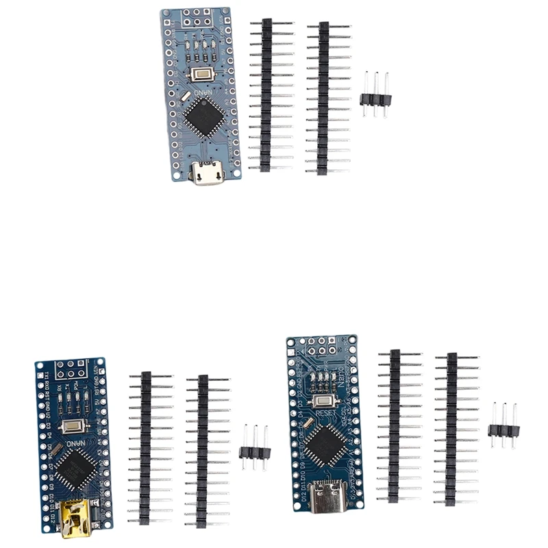 

Интерфейс модуля Nano V3.0 ATMEGA328P CH340G MICRO/TYPE-C/MNI с контактным разъемом улучшенная версия паяльная плата