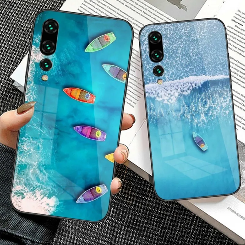

Мексиканский пляжный телефонный чехол с канкуном для Huawei P50 P40 P30 P20 Pro Mate 40 30 20 Pro Nova 9 8 7 PC стеклянный чехол Funda Shell