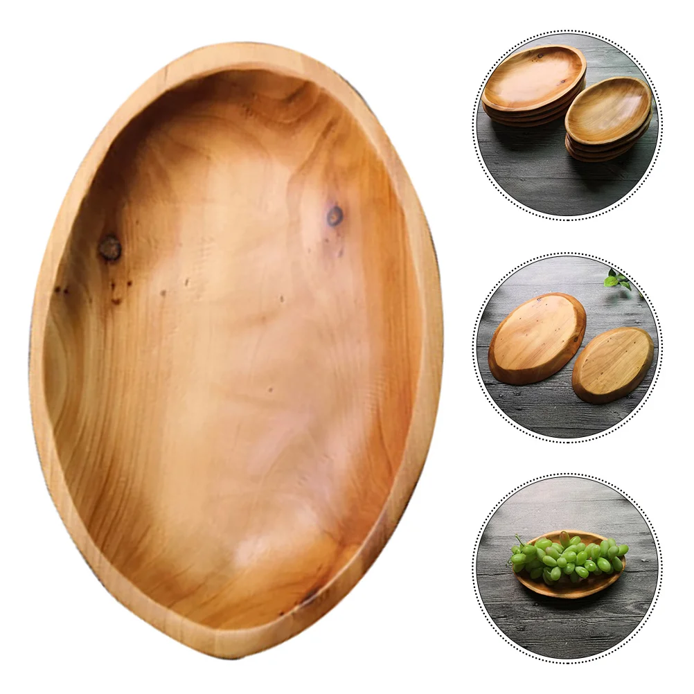 

Decorative Tray Restaurant Solid Wood Food Serving Dish Simple Dried Fruit Wooden Utensil Holder