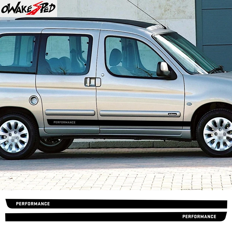 

Carbon Fiber Stripes Side Skirt Stickers For-Citroen Berlingo M XL Car Door Sport Styling Auto Body Decor Vinyl Decals