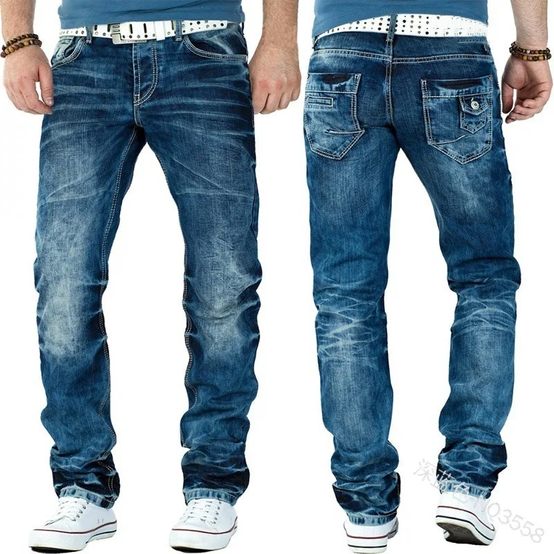 Men Jeans New Casual Straight Trousers Hip Hop Jeans Fashion Boyfriend Jeans Trend Men Clothing  Jeans