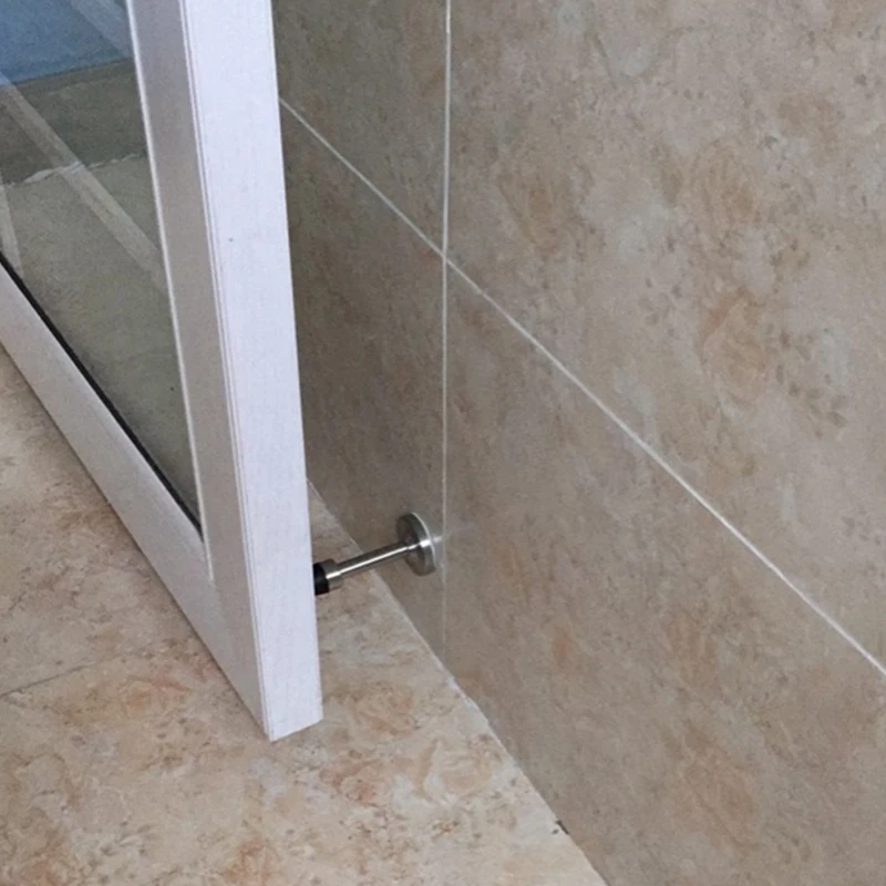 

Stainless Steel Door Stops Wall Mounted Door Stopper Rubber Holder Catch Non-magnetic Door Holder Floor Fitting With Screws