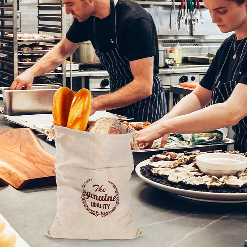 

Linen Bread Bag Reusable Cotton Drawstring Storage Bag Loaf Homemade Bread Fresh Eco Friendly Keeping Toast Shopping Bags