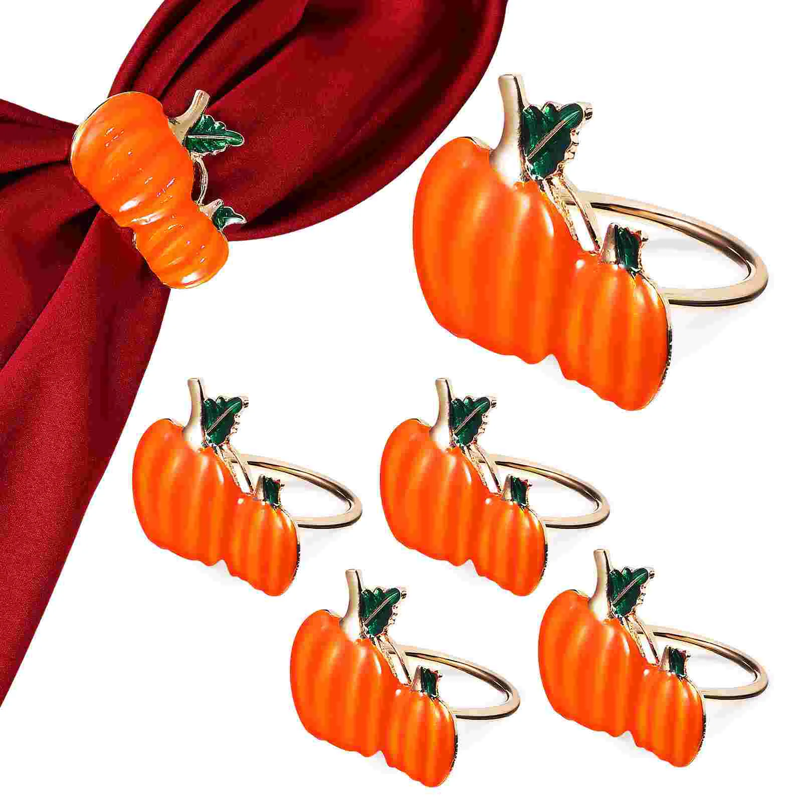 

Mouth Circle Party Napkin Clasp Pumpkin Ring Metal Rings Holder Serviette Decor
