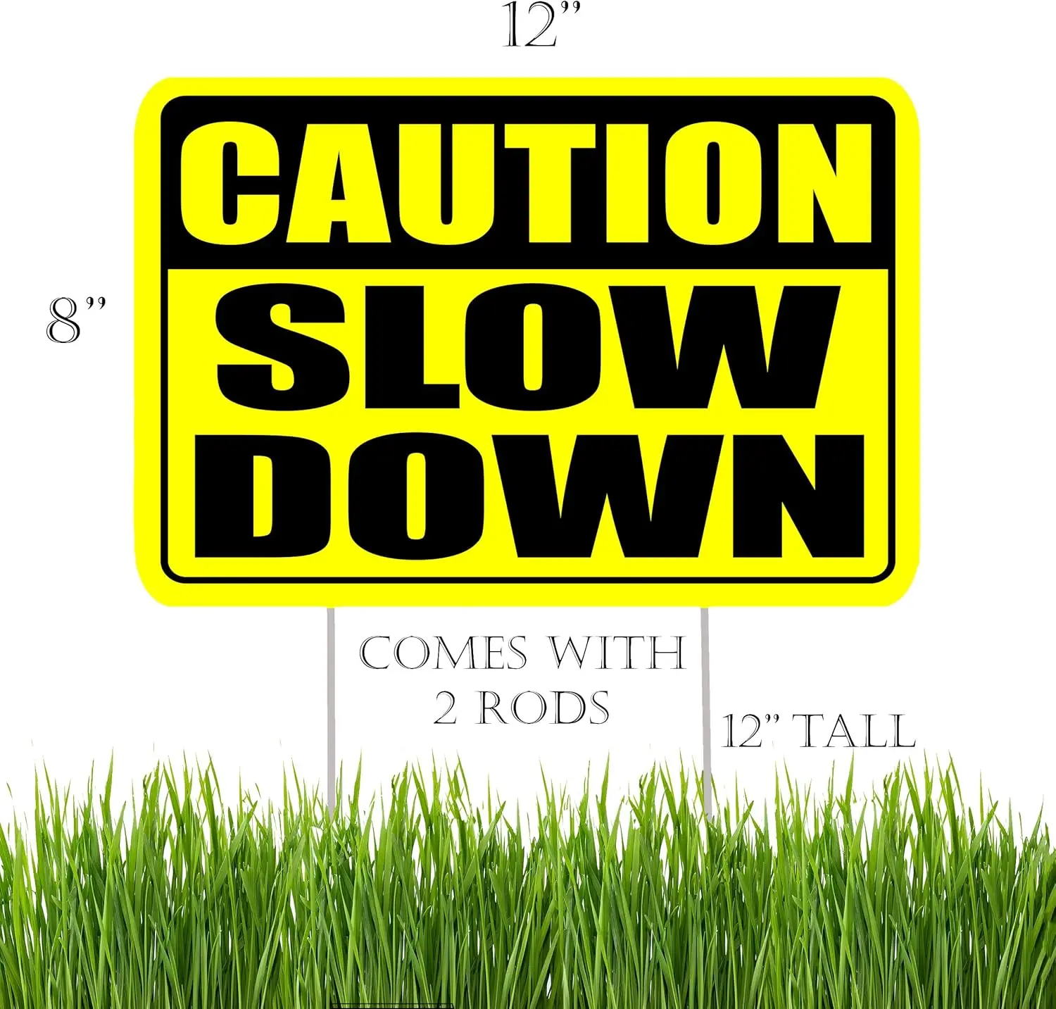 Cuton Slow Down Neghborhood Sgn Yrd Wth Stkes Double Sded Lrge 12 на 8 nch желтый