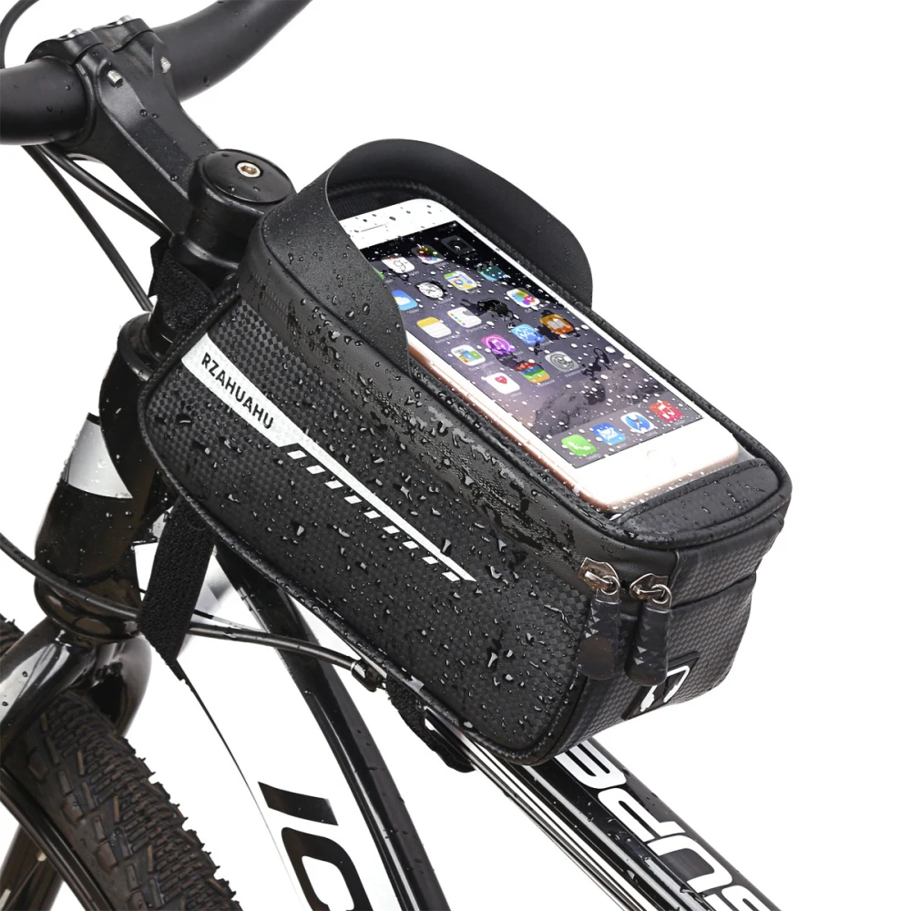 

RZAHUHU Bicycle Bag Waterproof Smartphone Touch Screen Case Holder 6.5 Inch Front Tube Bags Road Biking Bag Bicycle Accessories