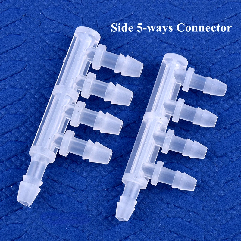 

2.4~9.5mm PP Equal Dia 5-Ways Connector Aquarium Tank Air Hose Joint Garden Irrigation System Pipe Pagoda Joints
