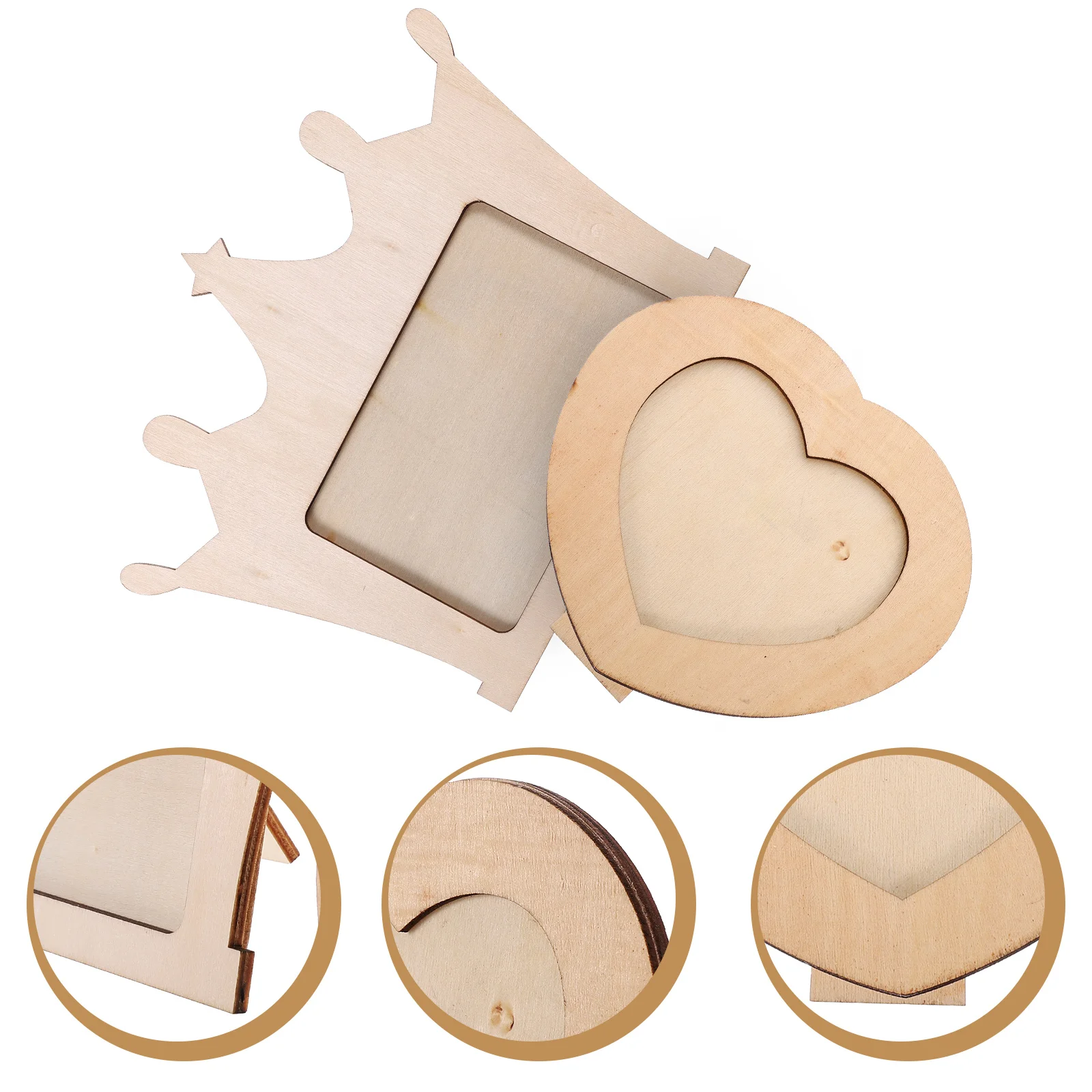 

2pcs DIY Blank Picture Frame Unfinished Wooden Picture Frame Children Painting Picture Frame