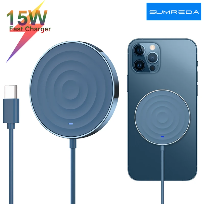 

15 Вт QI магнитное Беспроводное зарядное устройство для iPhone 13 12pro Max Macsafe Индукционная быстрая Беспроводная зарядка для IPhone 12Pro Pad адаптер