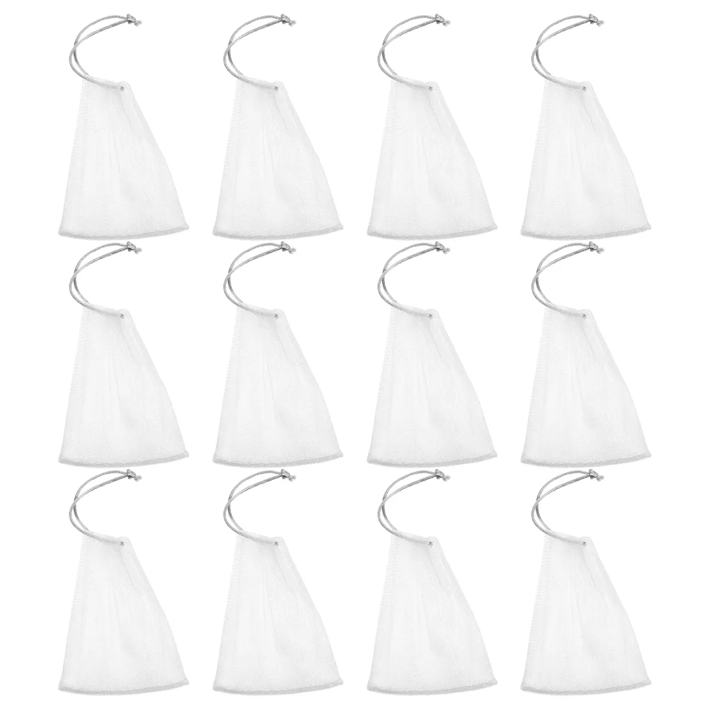 

30pcs Portable Drawstring Soap Bags Bubble Makers Soap Storage Pouches (White)
