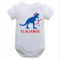 usa dinosaur baby girl clothes 4th of july custom name t shirt personalized baby boys clothes fashion bodysuits