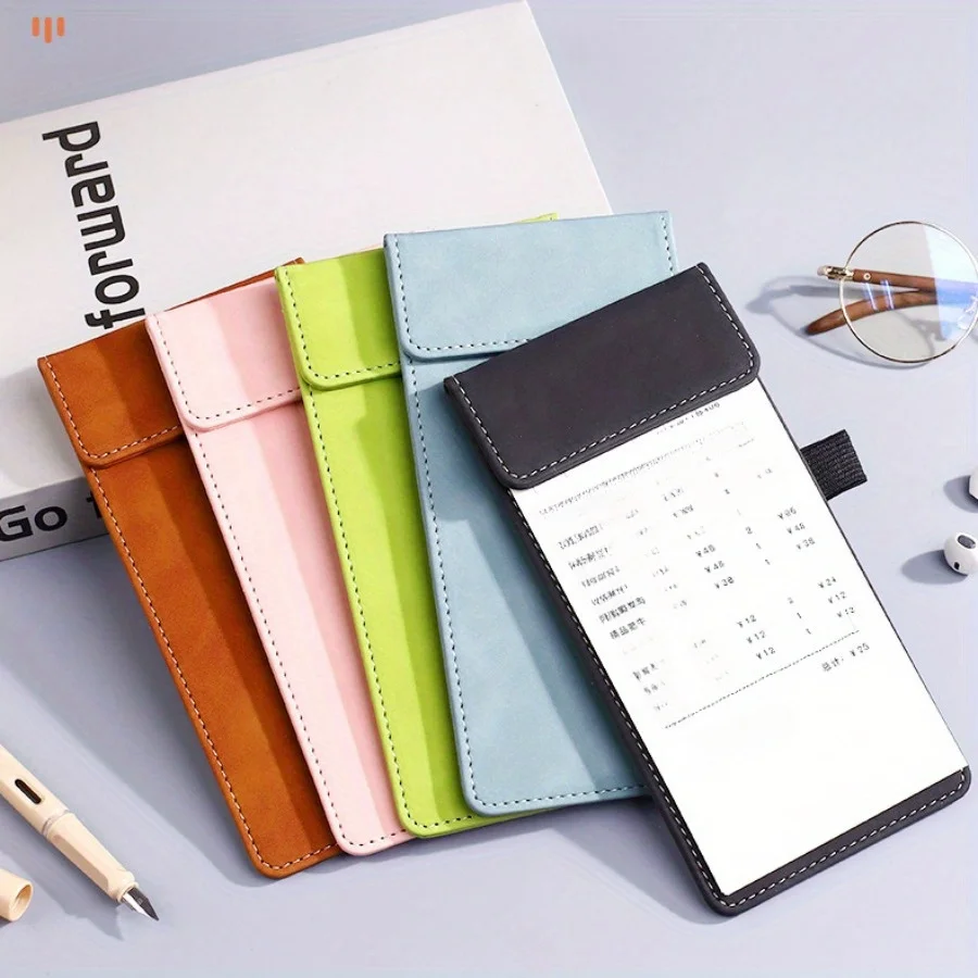 

1 Шт., Красочный Зажим Для Валюты Формата А6, Искусственная Кожа, Держатель Для Конференций, Держатель Для Меню Ресторана