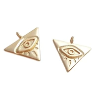 3pcs real gold plated demon eye charms triangular geometry pendant for jewelry making finding diy earrings necklaces accessories
