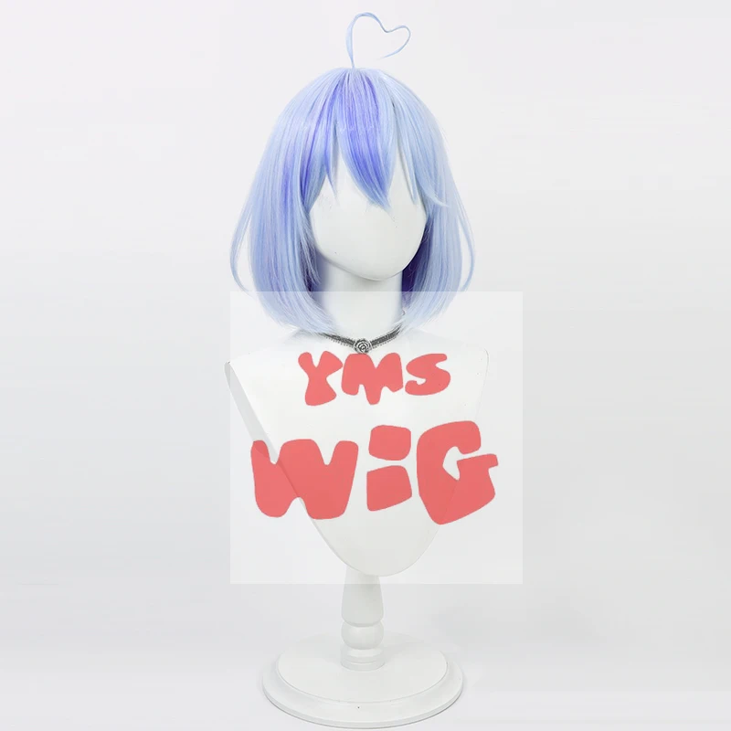 Vtuber Hololive Yukihana Lamy Косплей Парик Короткий Тип Синий Смешанные Синтетические Волосы