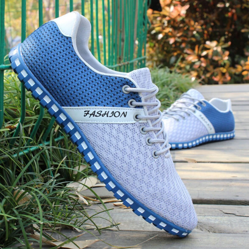 

New Men Casual Shoes Spring Air Mesh Fabric Cloth Patchwork Mens Loafers Leisure Canvas Shoe For Men Cool Walk Shoes Big Size