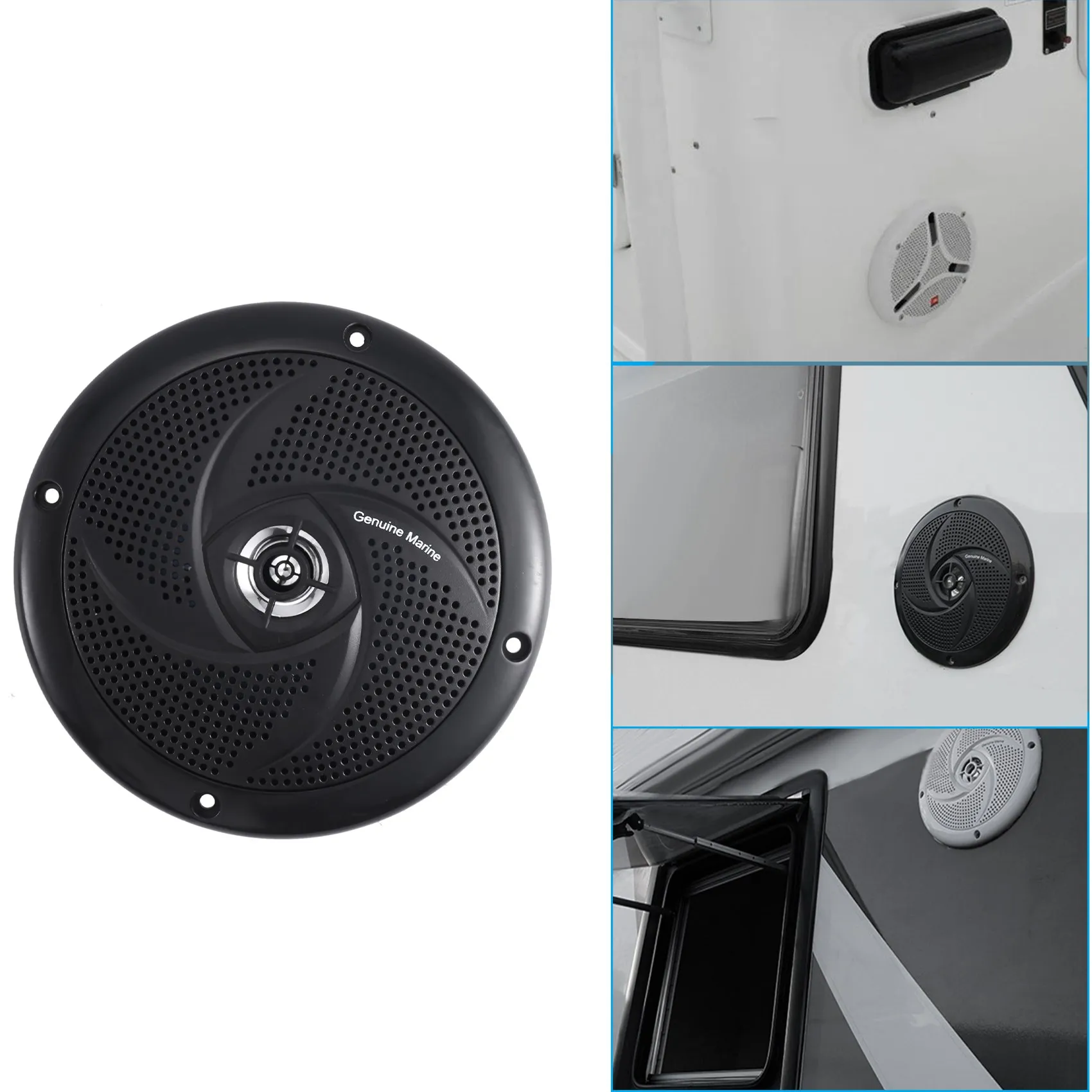 

Black Yacht Waterproof Round Speaker System for Car RV Boat Sound Speaker Horn