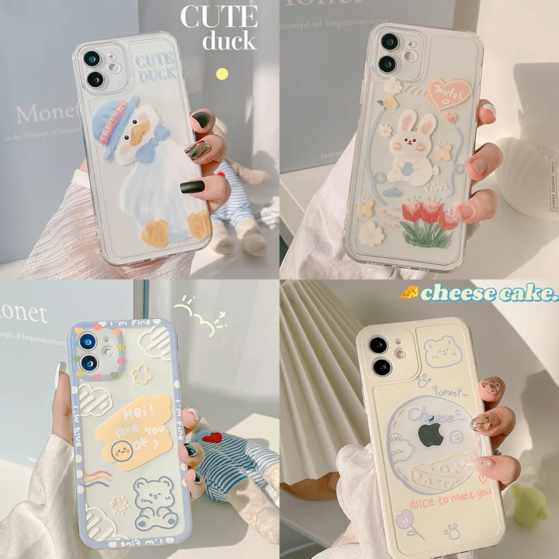 

For iPhone 13 12 Pro Case INS Cute Phone Case For iPhone 12Mini 11Pro Max 8 7 Plus X XS Max XR Marble Soft TPU Bumper Cover