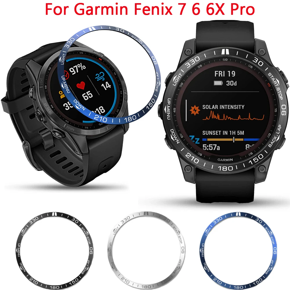

Металлический чехол с кольцом-ободком для Garmin Fenix 7 6 6X Pro 5 5Plus 6X, чехол с сапфировым кольцом, защитный чехол, защита от царапин