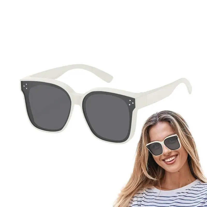 

Polarized Wear Over Sunglasses Rectangular Black Sun Glasses Wrap Around Eyewear Glasses With UV Protection For Women And Men