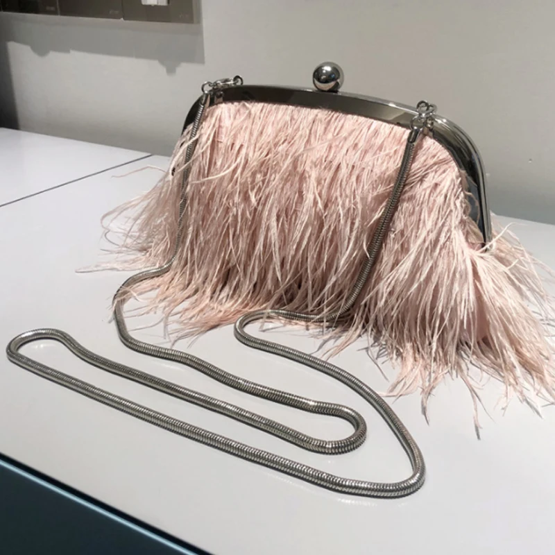 Fashion pearl handbag chain messenger bag high quality shoulder bag women bag Faux Fur crossbody bag