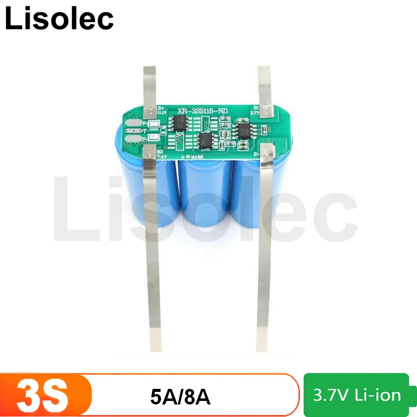 

3S BMS 5A 8A 11.1V 18650 Lithium Battery Charge/Discharge/ Short Circuit/Overcharge Protect with Nickel Strip Quick Installation