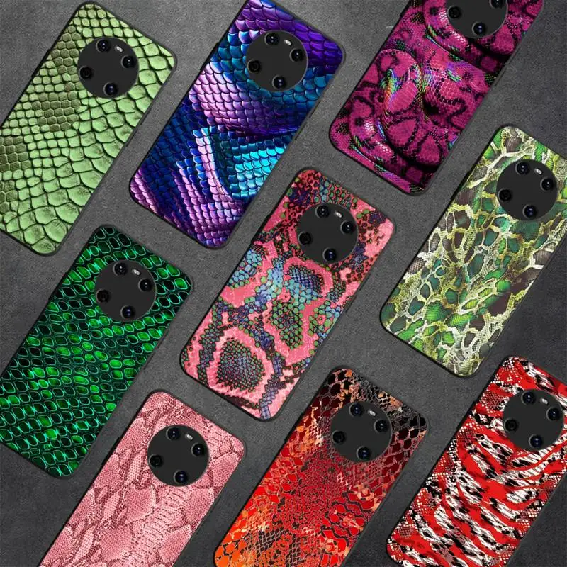 

Snake Skin Phone Case For Huawei Y 5 Y62019 Y52018 Y92019 Luxury funda case for 9prime2019