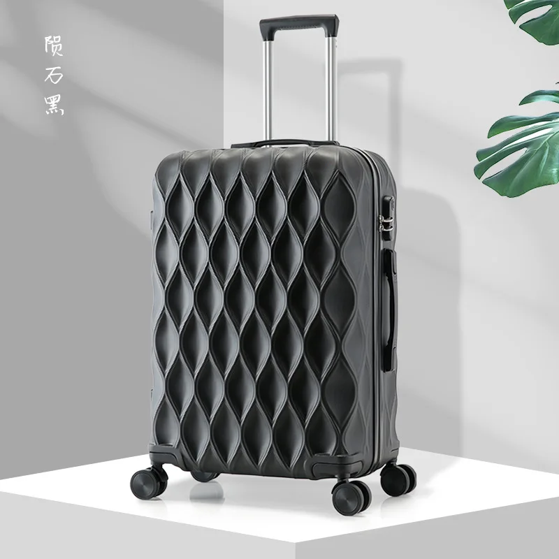 New Suitcase Men Women Travel Password Box Abroad Trolley Case Business Trip Universal Wheel Leather Case Bird's Nest Pattern