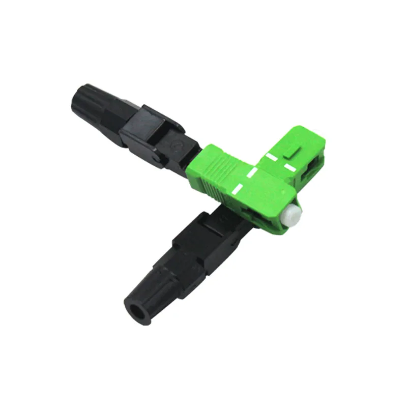 10Pcs Sc/Apc Fiber Optic Connector Embedded Single Mode Component Fiber Optic Quick Connector-Black + Green