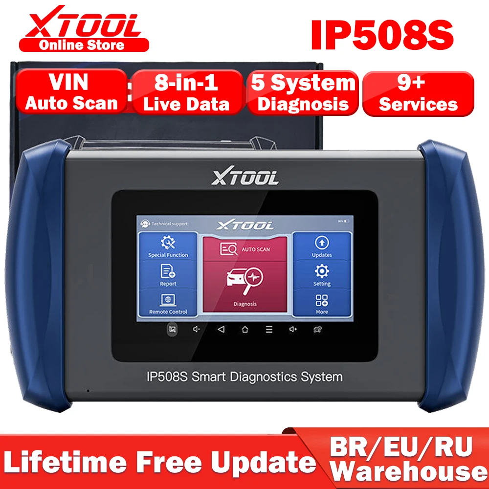 2023 XTOOL InPlus IP508S автомобильный OBD2 сканер 5 систем стандарта ABS SRS EPB AT 9 услуги DPF TPMS инструмент для сброса с поддержкой CAN FD