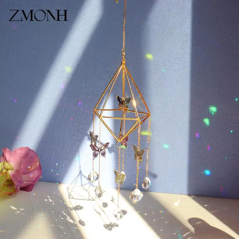 

Crystals Big Wind Chime Prism Sun Light Catcher Handmade Jewellery Garden Hanging Pendant Ornament Window Curtain Home Decor
