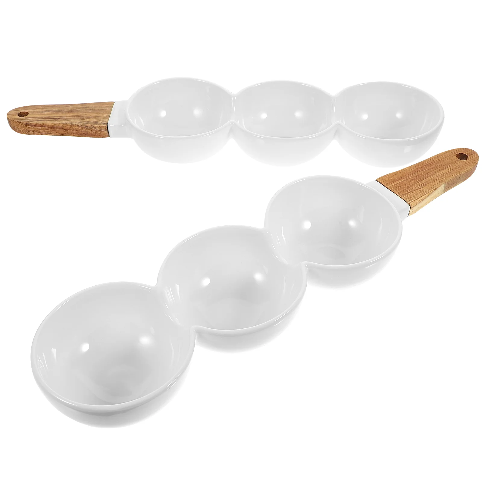 

Serving Sauce Dish Bowl Plate Tray Snack Bowls Ceramic Container Divided Dipping Compartment Fruit Soy Nut Seasoning Platter