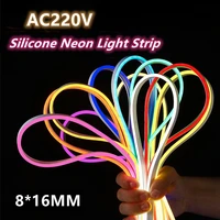 high brightness led neon light strip 2835 smd waterproof silicone flexible light tube ac220v party christmas diy decoration