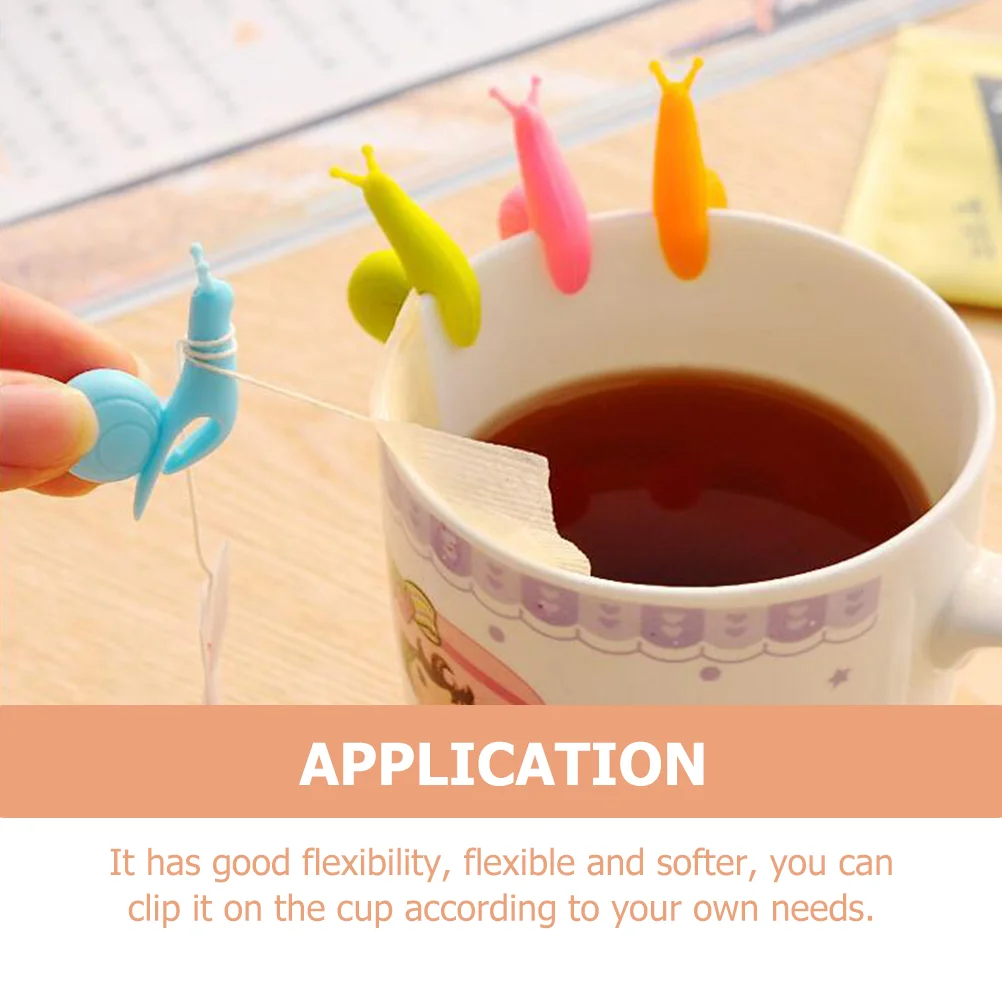 10 шт. держатели для чайных пакетиков очаровательные зажимы в форме улитки чашек с