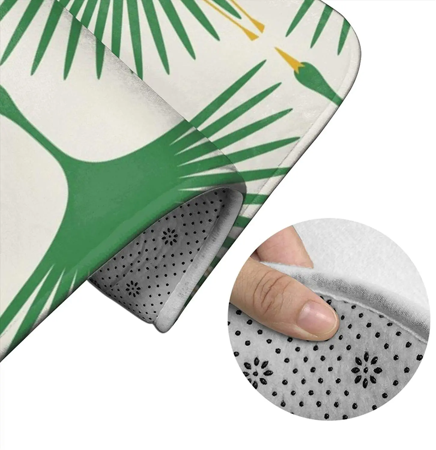 

Art Deco Swans Green ( Bathroom Mat Sets 3 Piece Set Rugs Memory Foam Mat Set Toilet Seat Cover Bath mat Lid Cover