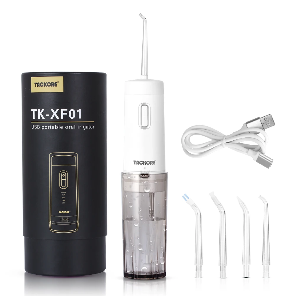 

New Fashion 4 Modes Portable Fold Electric Oral Irrigator USB Charging Water Dental Flosser Rechargeable 200ml + 5 Jet Tips