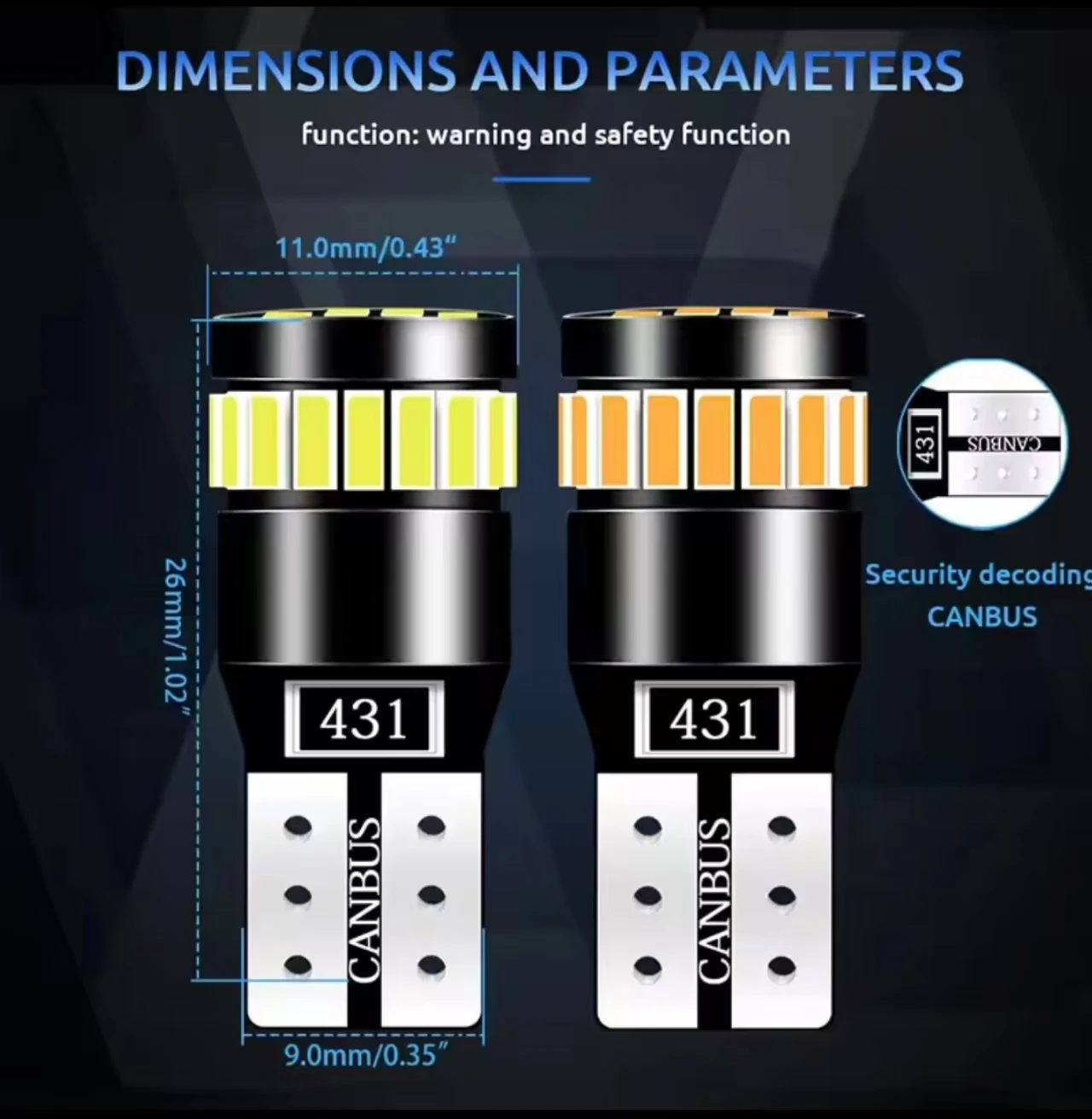 Фото 2x W5W T10 21SMD светодиодные лампы Canbus для салона автомобиля, лампы для парковки, позиционная лампа, купольные лампы для чтения с картой №5
