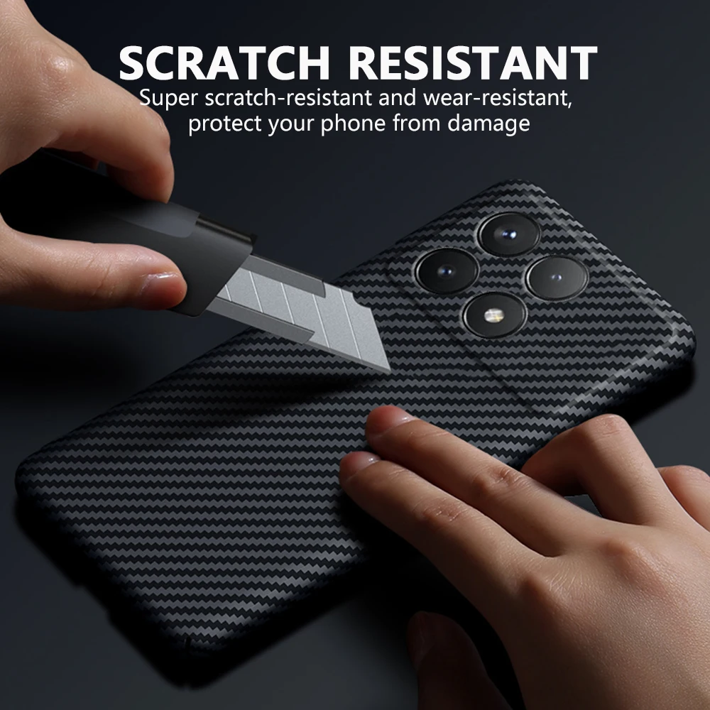 Твердый чехол из углеродного волокна для Xiaomi Redmi K70 Pro K70E тонкий и легкий