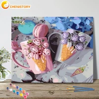 chenistory diy painting by number flower cup handpainted drawing on canvas gift pictures by numbers landscape kits home decor