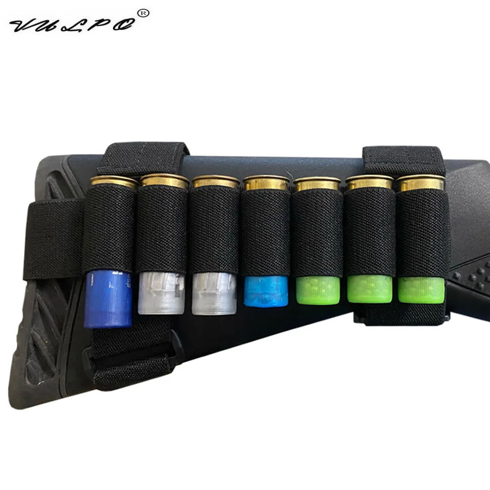 

VULPO 7 Rounds Tactical Shotgun Stock Shell Holder Ammo Carrier Pouch Cartridge For Hunting Airsoft