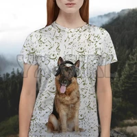 2022 summer fashion men t shirt great music with german shepherd 3d all over printed funny dog tee tops shirts unisex tshirt