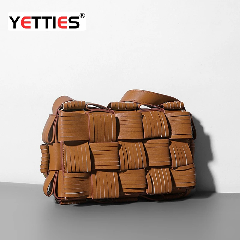 

2022 дизайнерская тканая сумка с кисточками, небольшая квадратная сумка из воловьей кожи, Индивидуальная сумка-мессенджер на одно плечо