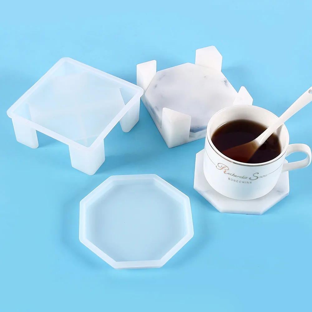 

Coaster Storage Silicone Mold Cup Tray Square Round Octagon Epoxy Resin Molds for DIY Jewelry Handmade Making Moulds Supplies