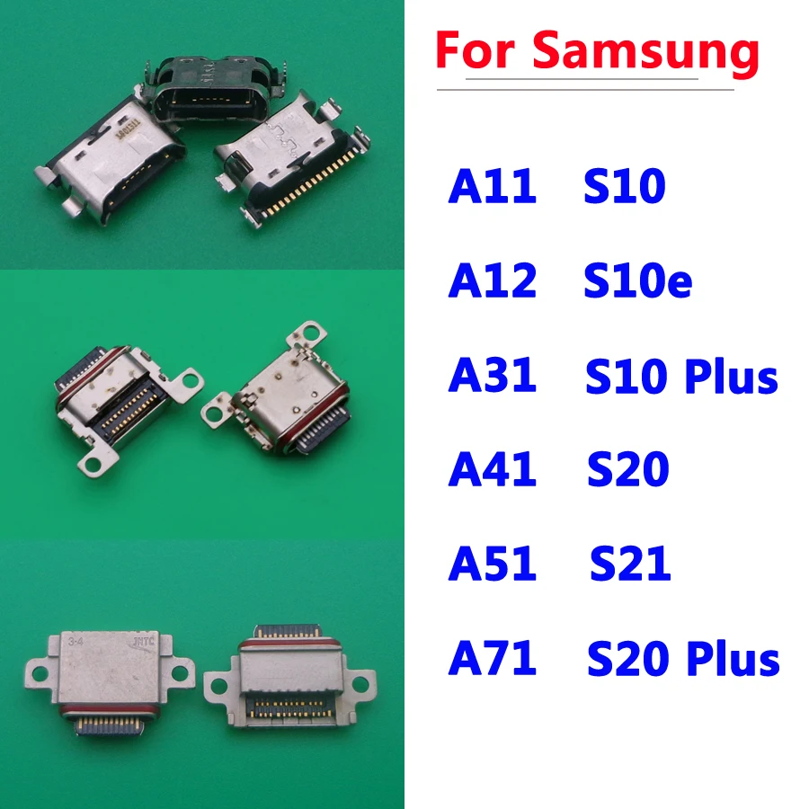 

2 шт., USB-разъём для зарядки Samsung A11 A12 A70 A31 A41 A51 A71 A21S S10 S20 S21 A51S Note10 Plus S10e Type-C