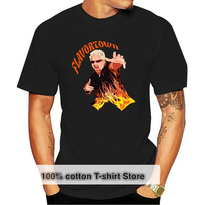 

Новинка, футболка с надписью Guy Fieri Flavortown без логотипа, футболка на заказ, Мужская футболка с буквами s, забавная Мужская футболка, футболки