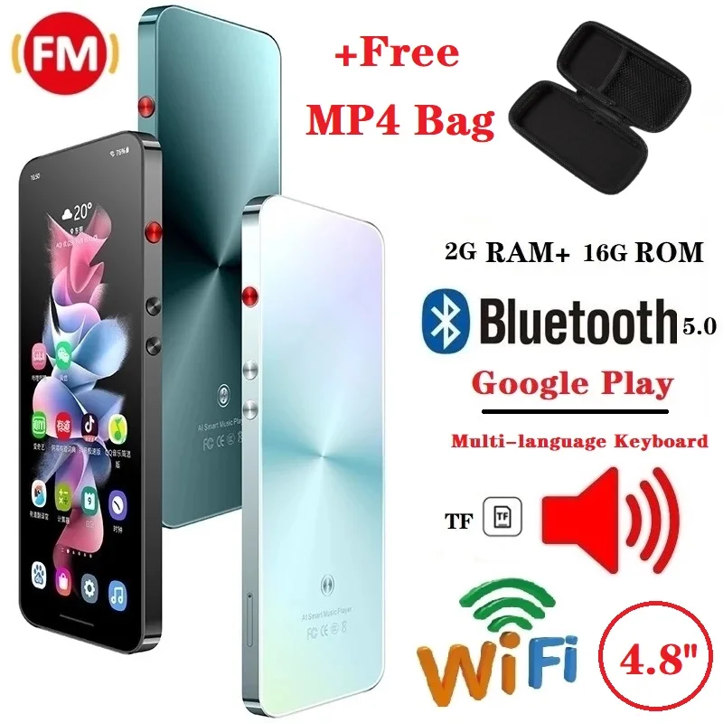 Многоязычный Android MP3-плеер Google Play Wifi Mp3 16 Гб Сенсорный экран видео - Цена: 5296.03