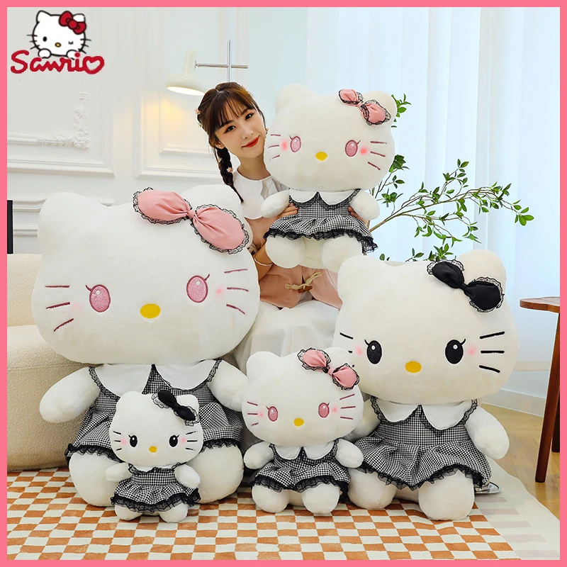 Плюшевая кукла Hellokitty Sanrio Dark черное кружевное платье готический стиль подарок для