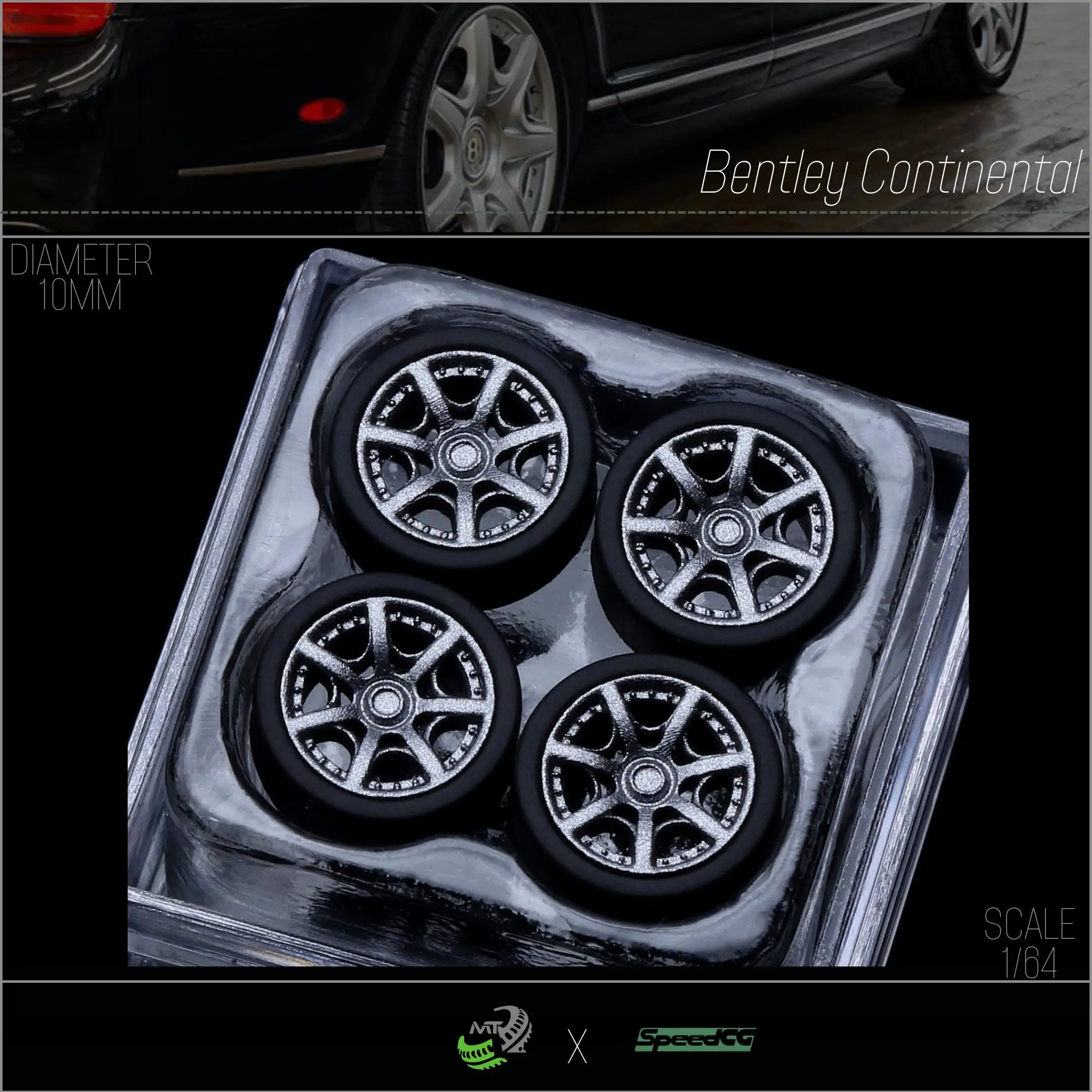 Модель автомобиля SpeedCG 1/64 колеса для континентального монтажа детали диаметром 10