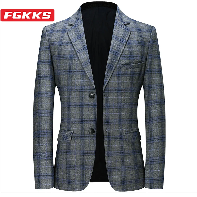 

FGKKS 2023 Casual Blazers Korean Version Slim-Fit Trend Business Coat High-Quality Design Best-Selling Fashion Suit Men